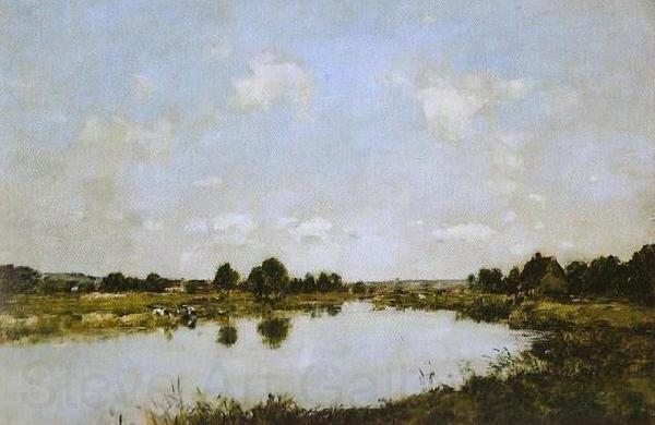 Eugene Boudin Deauville - O rio morto Norge oil painting art
